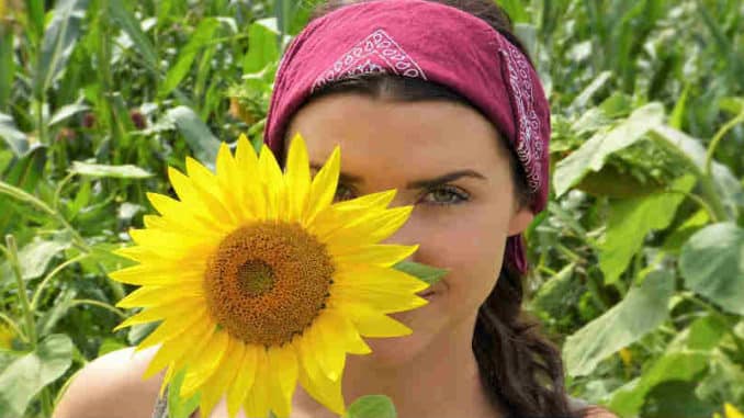 frau-sun-flower
