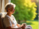 Ayurveda und Lebenssinn Frau sitzt am Fenster