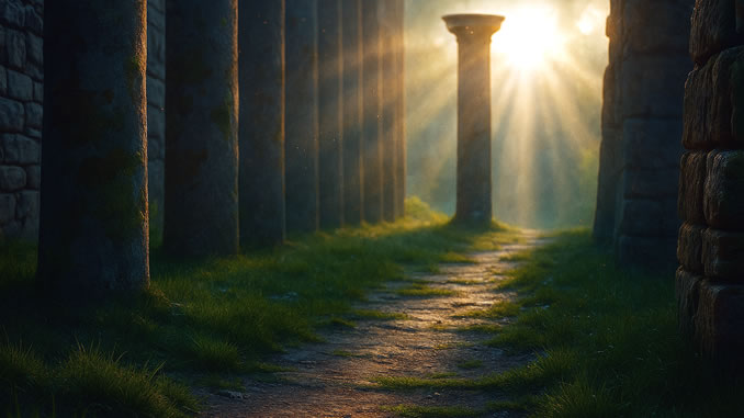 Säulengang in einem alten Tempel