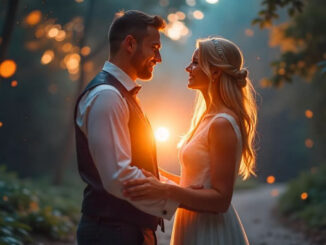 Spirituelle Hochzeitsnacht eines Paares