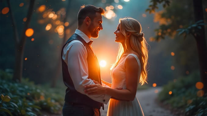 Spirituelle Hochzeitsnacht eines Paares