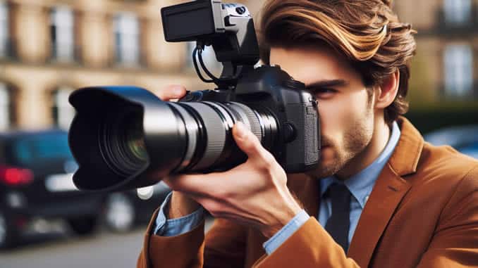 Journalist macht eine Reportage für Fabio Polly