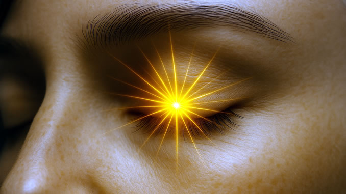 Eine Auge mit einem Stern des Erkennens