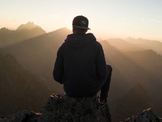 innerer gipfel berg man