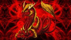 Roter Drache Maya Kalender background