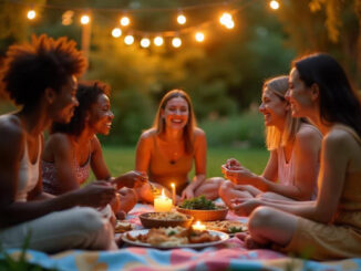 spirituelle Ernährung von Frauen am Abend