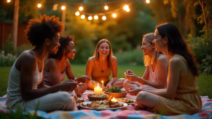 spirituelle Ernährung von Frauen am Abend