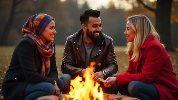 eine Gruppe unterhält sich harmonisch