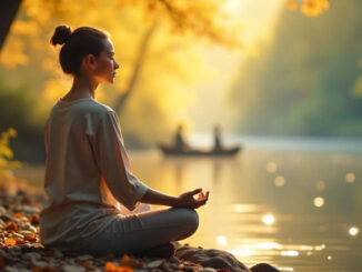 Anleitung zur Meditation einer Frau am See