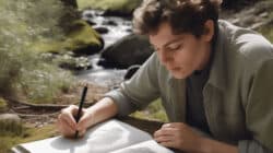 Stressbewältigung- Wege zur Kreativität mann malt im wald