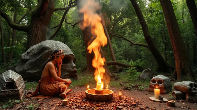 eine Frau will von alten Schamanen lernen