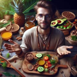 Gesund fühlen eine Frage der Wahrnehmung Mann Speisen dankbarkeit