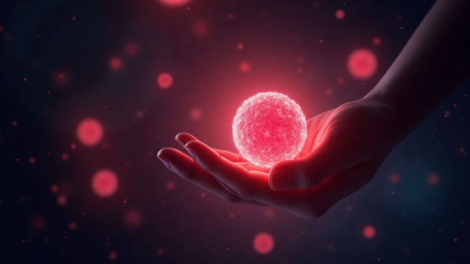 Photobiomodulation Lichtball in der Hand