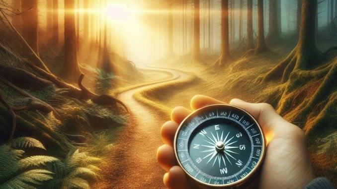 innerer Kompass Lebensweg Natur KI unterstützt generiert