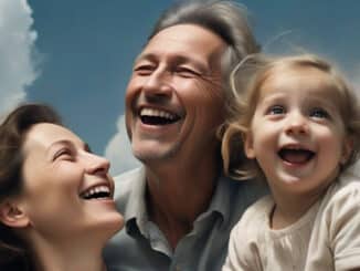 Kinder sind unsere Lehrmeister Mutter und Vater beobachten lachend ihre kleine Tochter