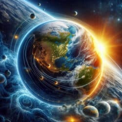 Neue Zeitqualität und Stressfaktoren Erde aus dem Weltall gesehen in einer neuen Zeit