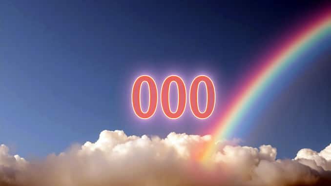 Die Engelszahl 000 schwebt über den Wolken