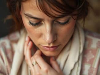 Frau bei der Spiritualität zur Obsession geworden ist