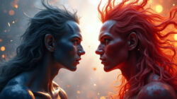 Böse und Gut stehen sich gegenüber