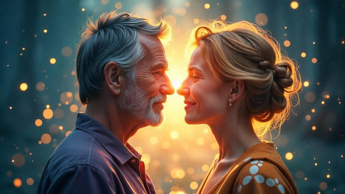 ein Paar in Liebe spirituell vereint