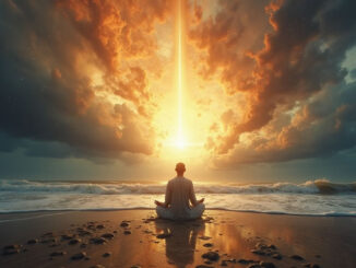 Antriebskraft durch Meditation am Strand