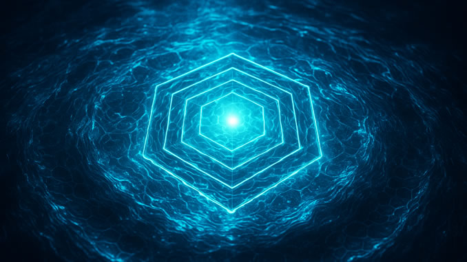 Hexagonales Wasser bildlich dargestellt