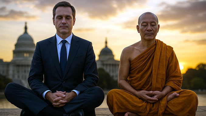 Seitenbild Politik Politiker und Meditierender