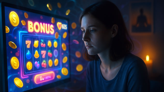 junge Frau vor Bildschirm mit Spiel