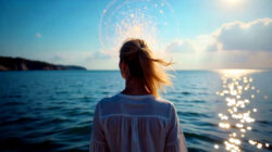 Macht der Gedanken Frau am Meer