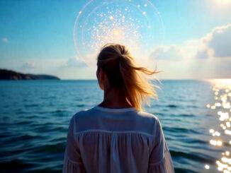 Macht der Frequenz Frau am Meer