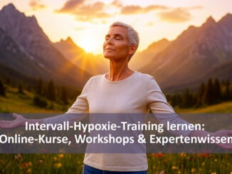 Intervall-Hypoxie-Training Frau mit guter Gesundheit auf Wiese