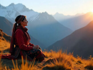 Bhutan mit seinen Bergen und glücklichen Menschen