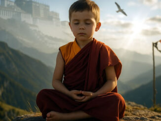 Dalai Kind in den Bergen