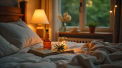 Cannabis Tinktur an einem Bett