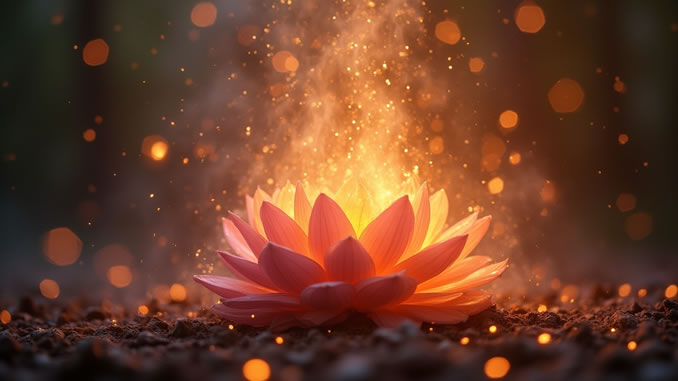 Lichtkörper wie eine Lotusblüte