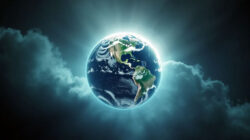 es nicht das Ende der Welt Erde schwebend im Weltall