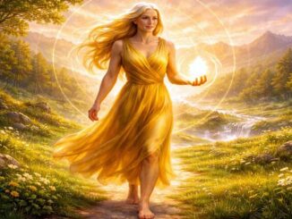 Frau bringt Licht in die Welt