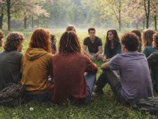 Gruppe Jugendlicher im Wald