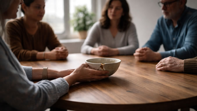 Gemeinschaft an einem Tisch