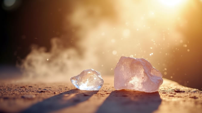 Kristalle in mystischem Licht