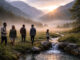 Menschen am Bach