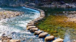 Eskapismus zwischen Erholung und Vermeidung Natürlicher Bach fließt durch eine Landschaft