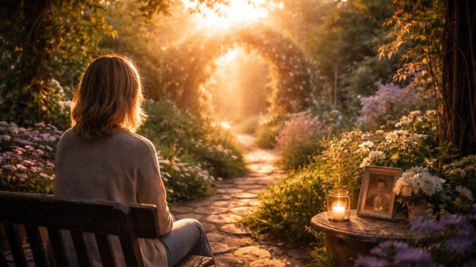 Zauberhafter Garten im Abendlicht