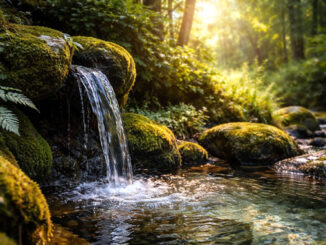 Wasserquelle im Morgenlicht