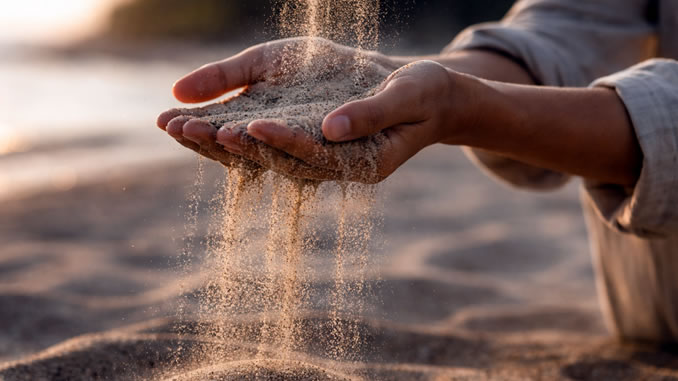 Sand zwischen den Fingern