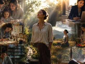 Lebensbalance in goldenem Licht