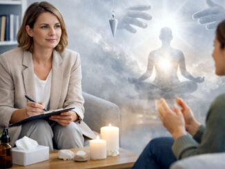 Therapiegespräch mit spirituellen Symbolen