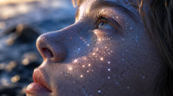 Licht und Materie - Glitzernder Blick in goldener Stunde