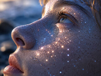 Glitzernder Blick in goldener Stunde