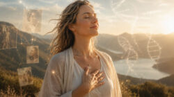Unbewusste Muster erkennen und die eigene Innenwelt achtsam verstehen Meditative Moment in Golden Light